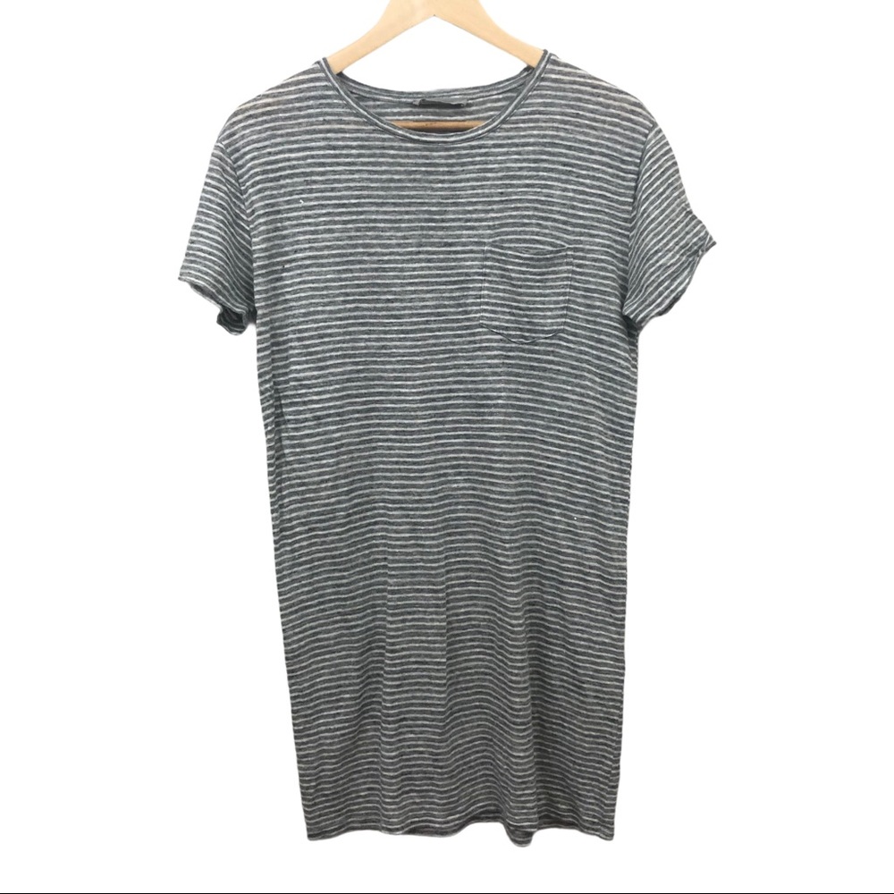 Everlane Striped Linen T-Shirt Dress m